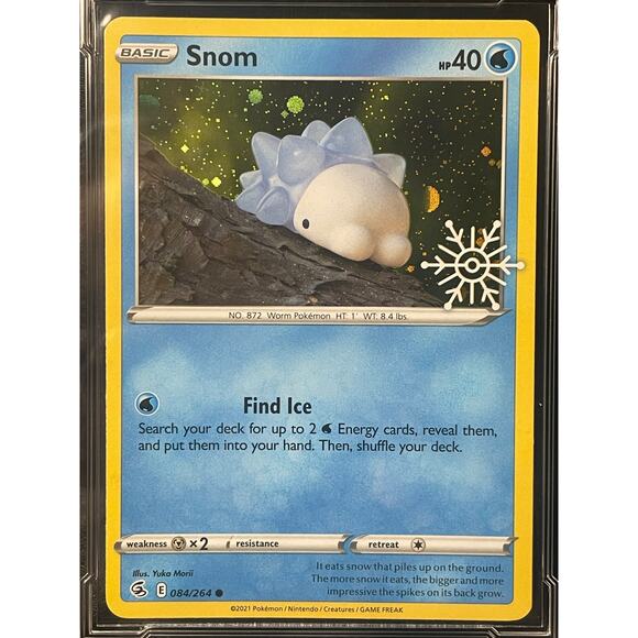 2021 Snom Snowflake Stamp #84 Pokémon Fusion Strike ArenaClub Graded MINT 9 - Picture 2 of 4